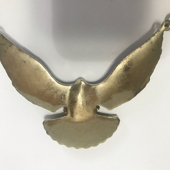 Eagle Pendant Jewelry Large Gold Tone Jeweled Textured Dimensional Chunk… - Picture 10 of 15